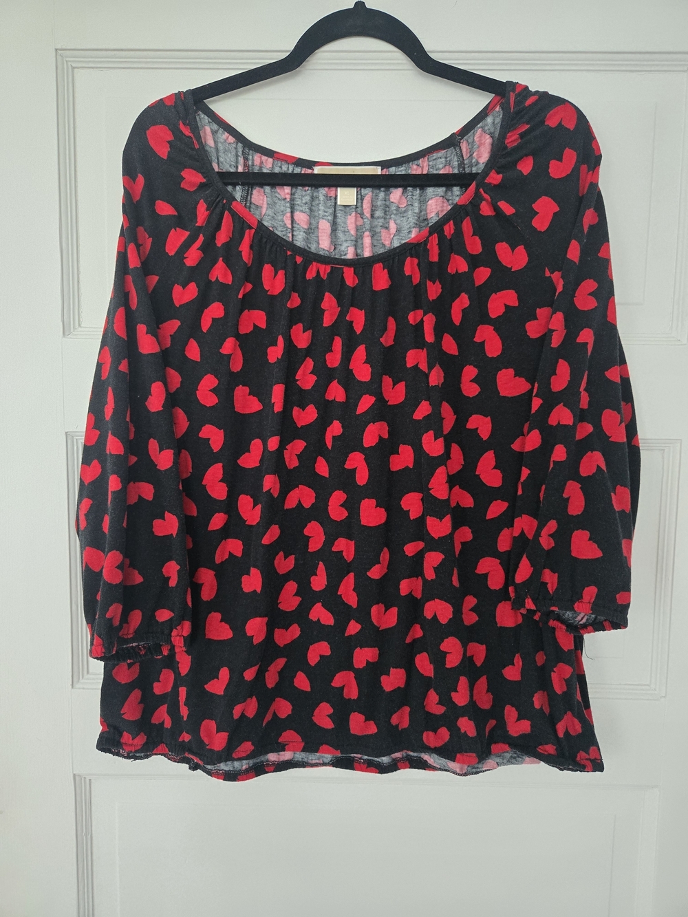 Michael Kors Black Tunic with Red Heart Print